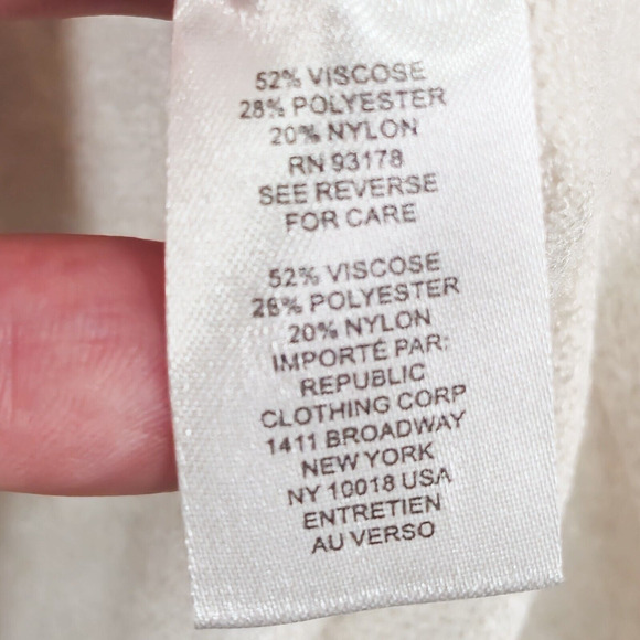 NWT Tahari Womens Sweater White Large Knit Beige Long Sleeve Crew Neck Top Soft - Picture 10 of 10